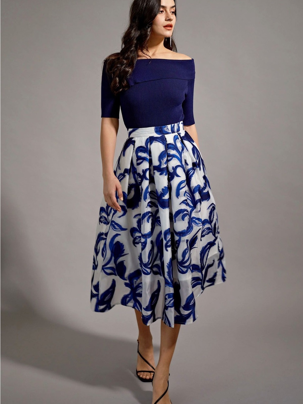 Chicwish Jacquard Organza Pleated Skirt